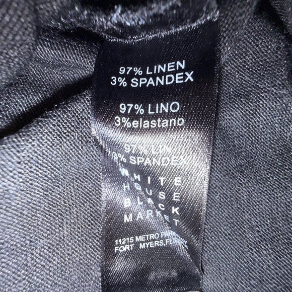 White House Black Market Black Off-Shoulder Blouse with White Embroidery Size M - Picture 8 of 9